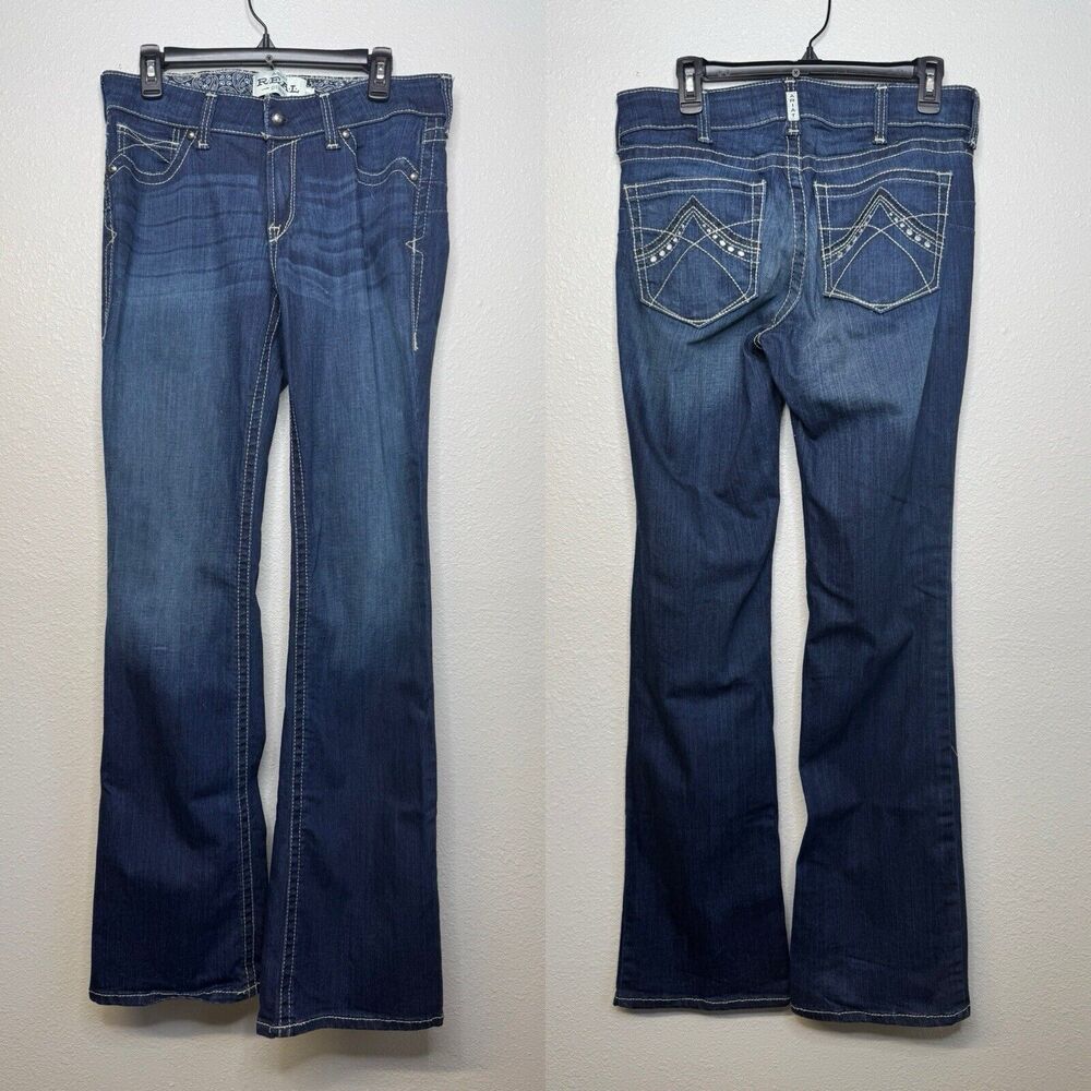 ARIAT R.E.A.L. Mid Rise Entwined Festival Boot Cut Jean Women's Sz 31XL